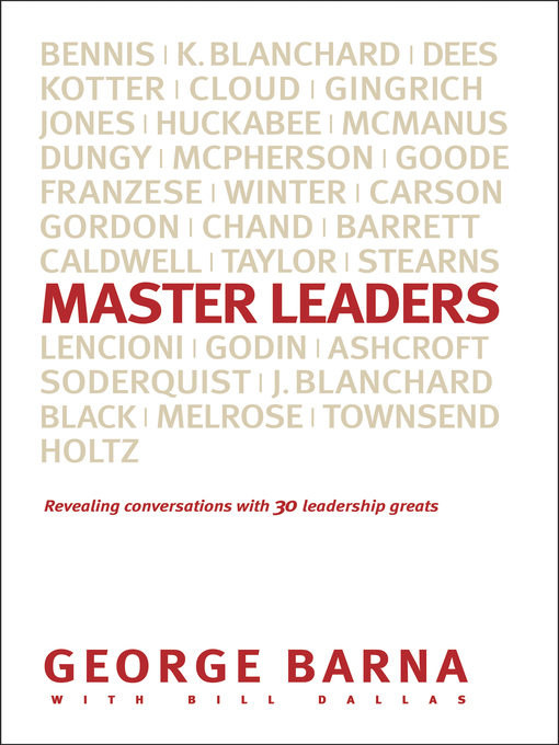 Title details for Master Leaders by George Barna - Available